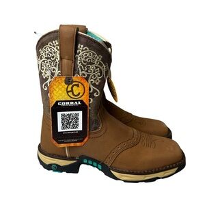 Corral NIB Hydro Resist Safety Square Toe Women’s 7  Western Cowgirl Work Boots